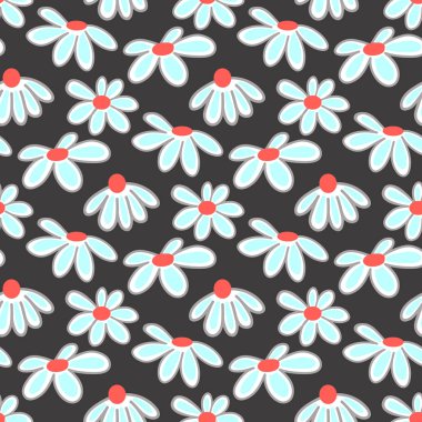 Şirin papatya ile vektör çiçek desenli.