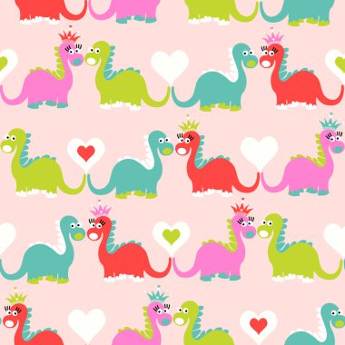 Sevimli dinozor seamless modeli