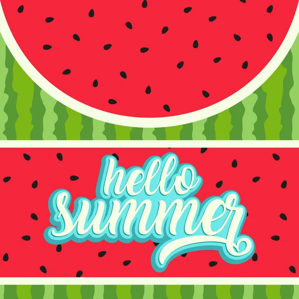 Hello summer greeting card — Stock Vector