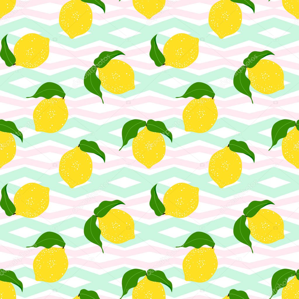 Lemon seamless background. 