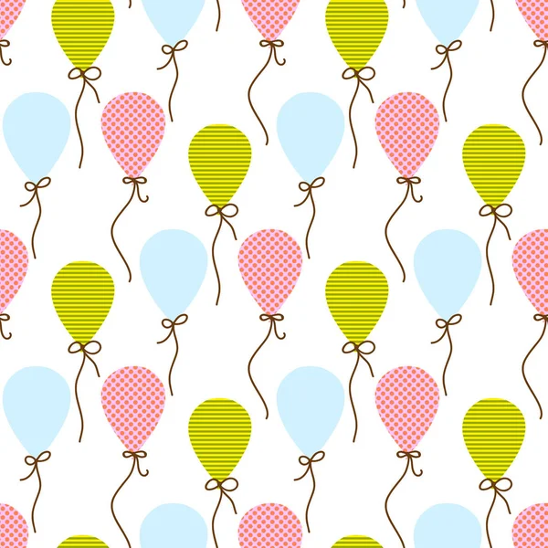Seamless vector pattern with balloons. — Stock Vector