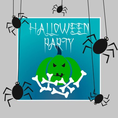  Cadılar Bayramı partisi kartı ile kabak.