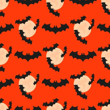 Dikişsiz desen sopasıyla, moon. Cadılar Bayramı arka plan