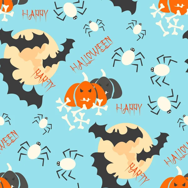 Seamless pattern with halloween elements. Halloween background. — Stock Vector