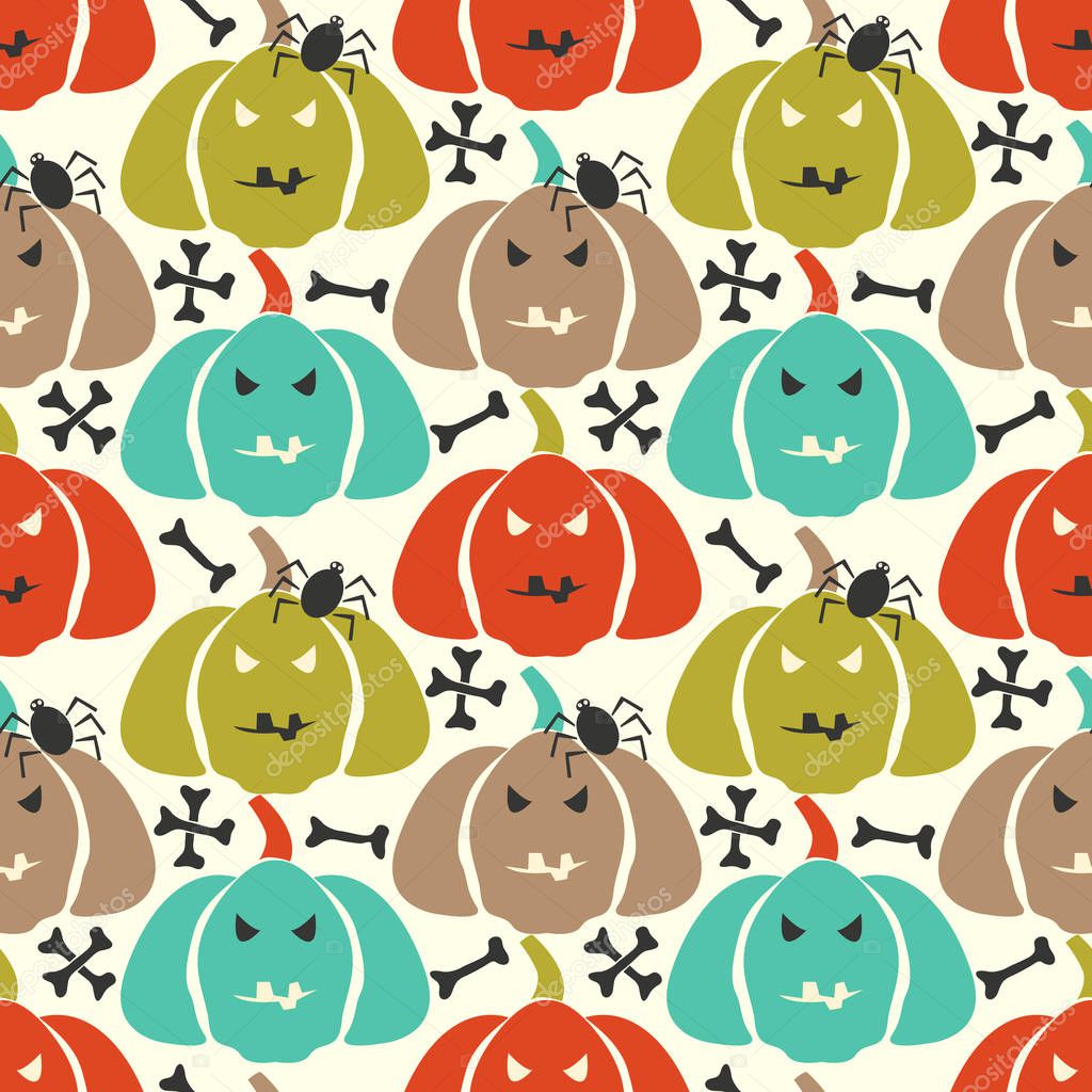 Seamless pattern with pumpkin.