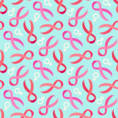 Pembe kurdele ve Venüs işaret seamless modeli 