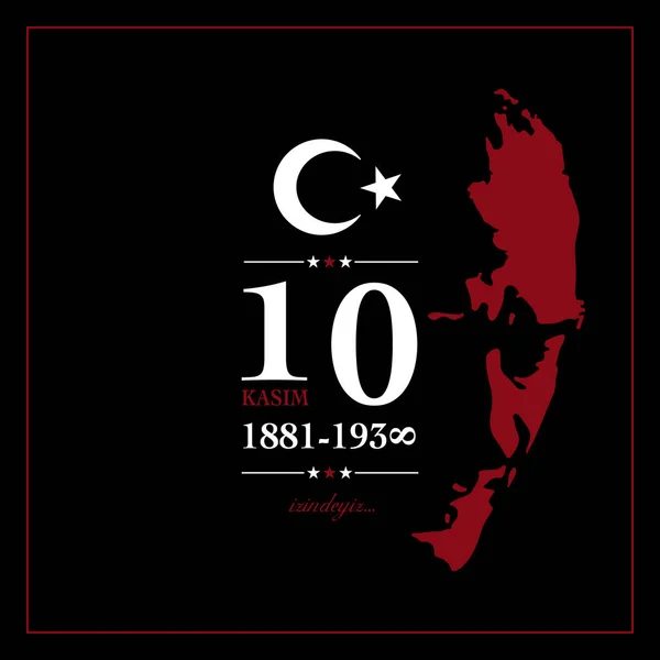 10 Kasım, Atatürk ölüm yıldönümü. — Stok Vektör