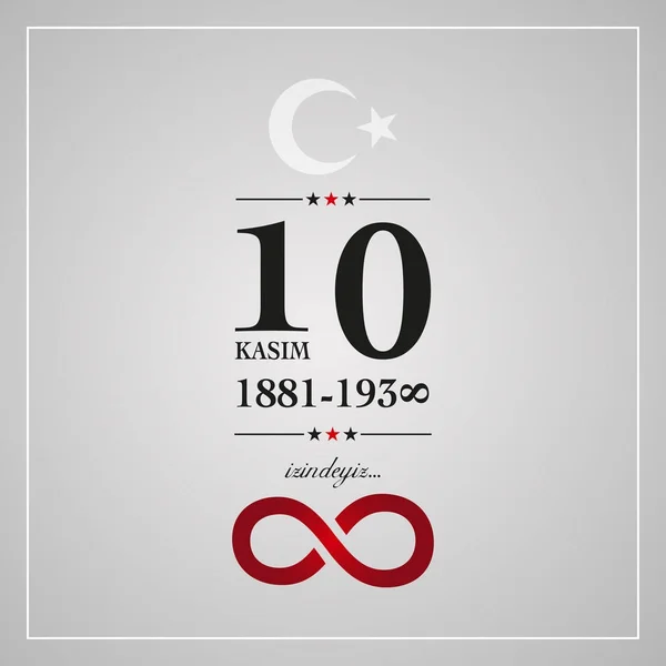 10 novembre, anniversaire de la mort d'Ataturk . — Image vectorielle