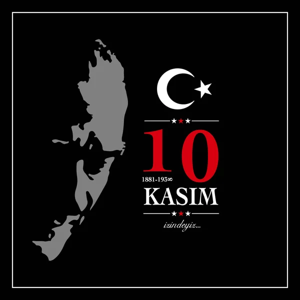 10 Kasım, Atatürk ölüm yıldönümü. — Stok Vektör