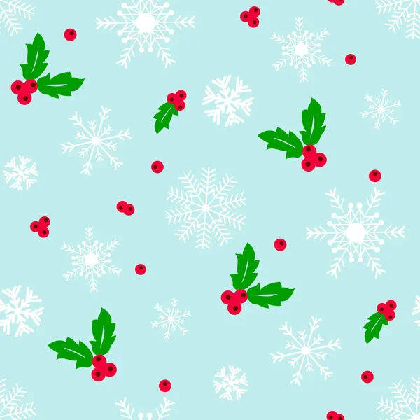 Seamless snowflake Christmas pattern — Stock Vector