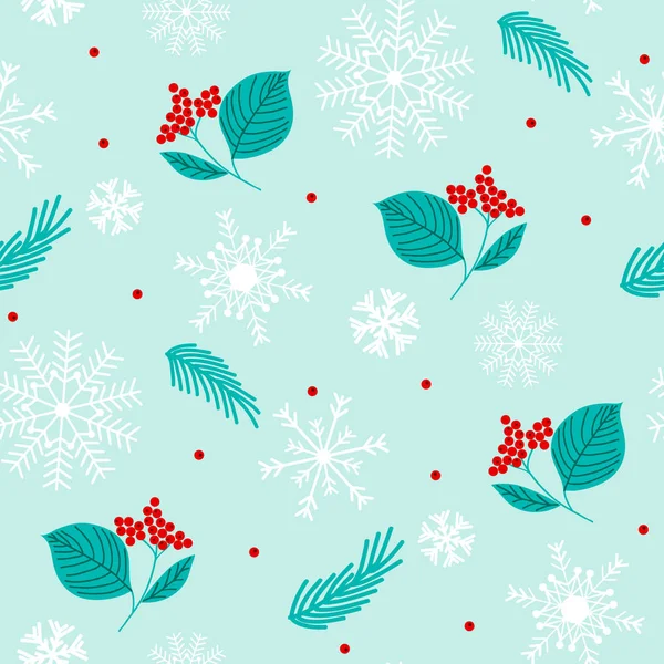 Sömlös snöflinga jul mönster — Stock vektor