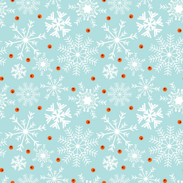 Flocon de neige sans couture motif de Noël — Image vectorielle