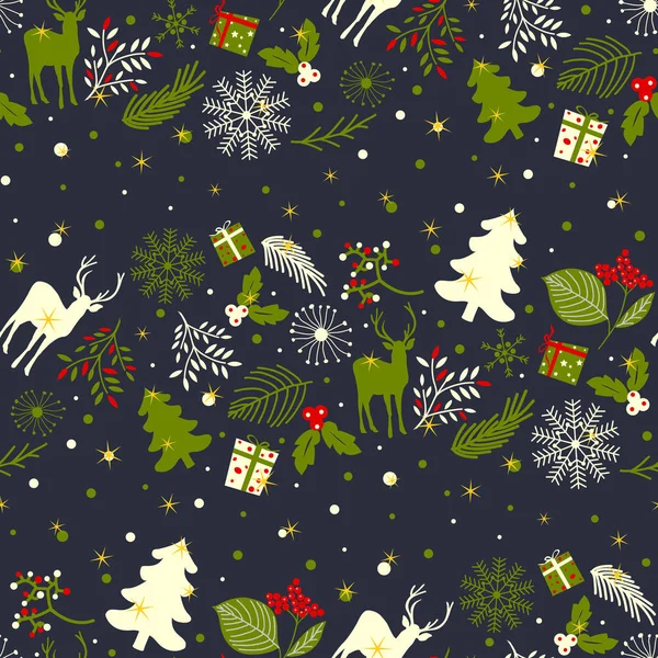 冬季, 圣诞无缝花纹 — 图库矢量图片