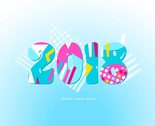 2018 Mutlu Yeni Yıl Renkli Vektör Desig — Stok Vektör