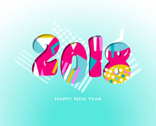 2018 Happy New Year Colorful Vector Design — Stock Vector
