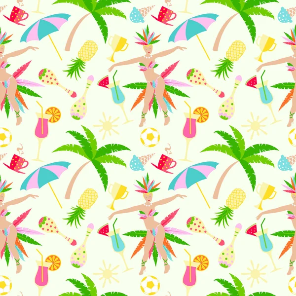 Brazillian Carnaval Vector Naadloze Patter — Stockvector