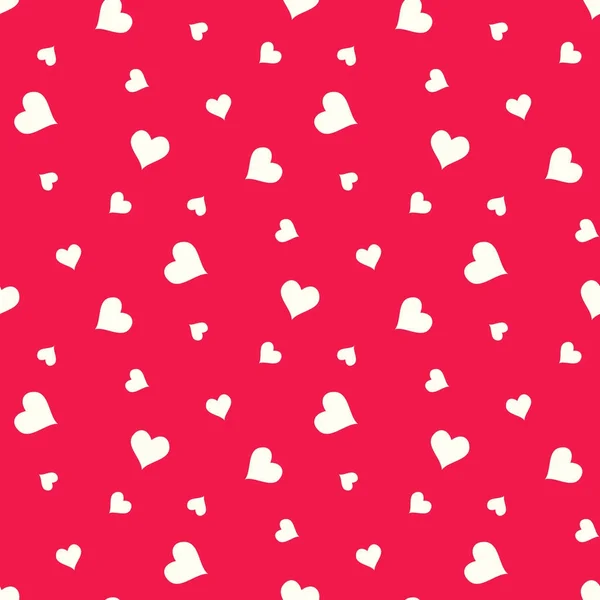 Vector Seamless Pattern Heart Red Background — Stock Vector