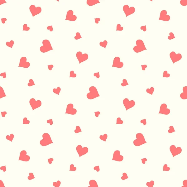 Fondo Sin Costura Vectorial Con Corazón Color Coral — Vector de stock