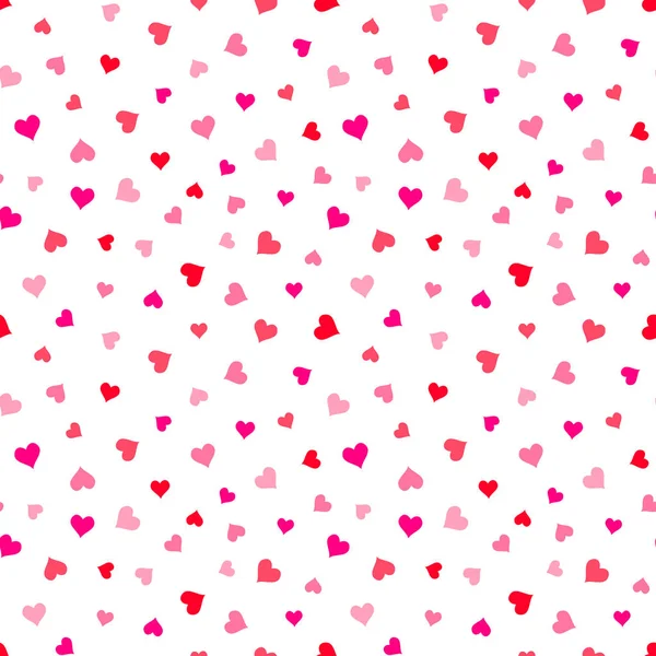 Vector Seamless Background Pink Red Heart Wedding Valentine Day Patter — Stock Vector