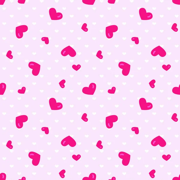 Fondo Sin Costura Vectorial Con Corazón Rosa Boda Patrón Del — Vector de stock