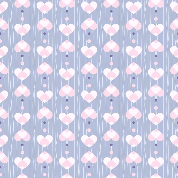 矢量无缝背景粉红色的心脏 婚礼或情人节模式 — 图库矢量图片
