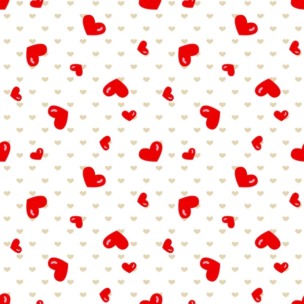 矢量无缝背景红色心脏 婚礼或情人节 — 图库矢量图片