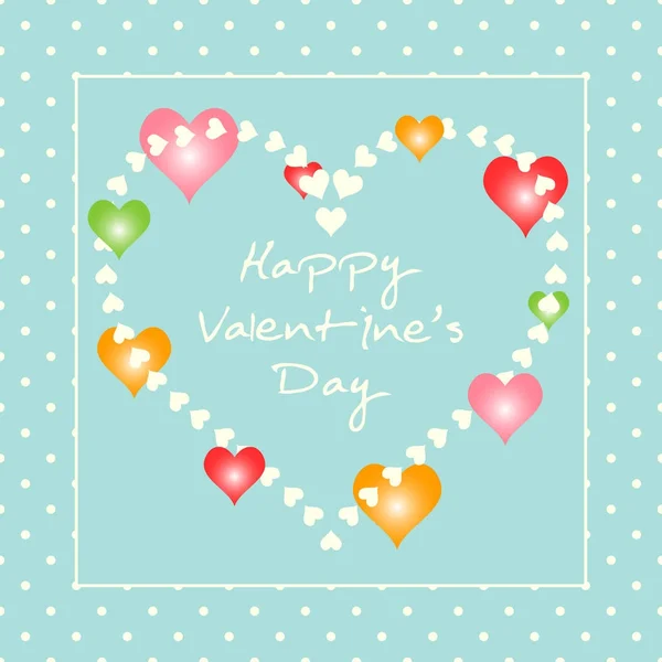 Fondo Del Día San Valentín Romántico Corazón Colorido Con Tex — Archivo Imágenes Vectoriales