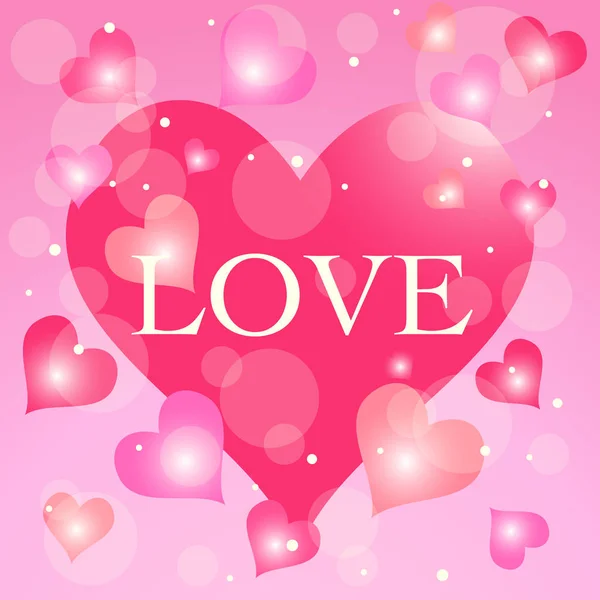 Любовный Фон День Святого Валентина Романтический Розовое Сердце Блестящий Узор — стоковый вектор