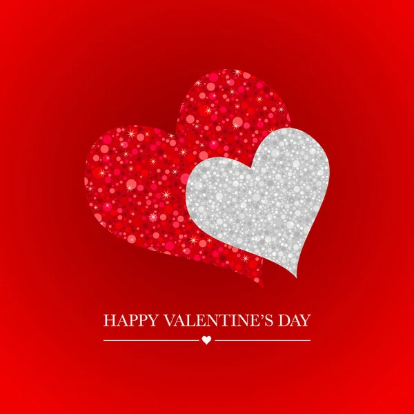 Carte Saint Valentin Avec Forme Coeur Pailleté — Image vectorielle