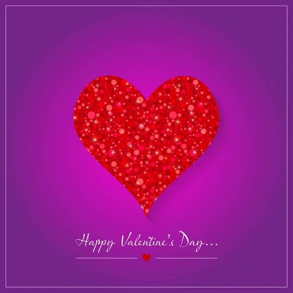 Carte Saint Valentin Avec Paillettes Coeur Shap — Image vectorielle