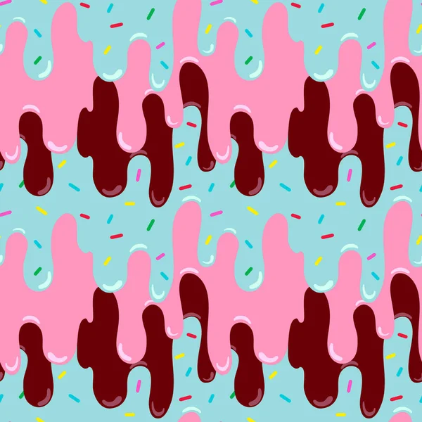 Helado Fondo Derretido Inconsútil Vector Patter — Vector de stock