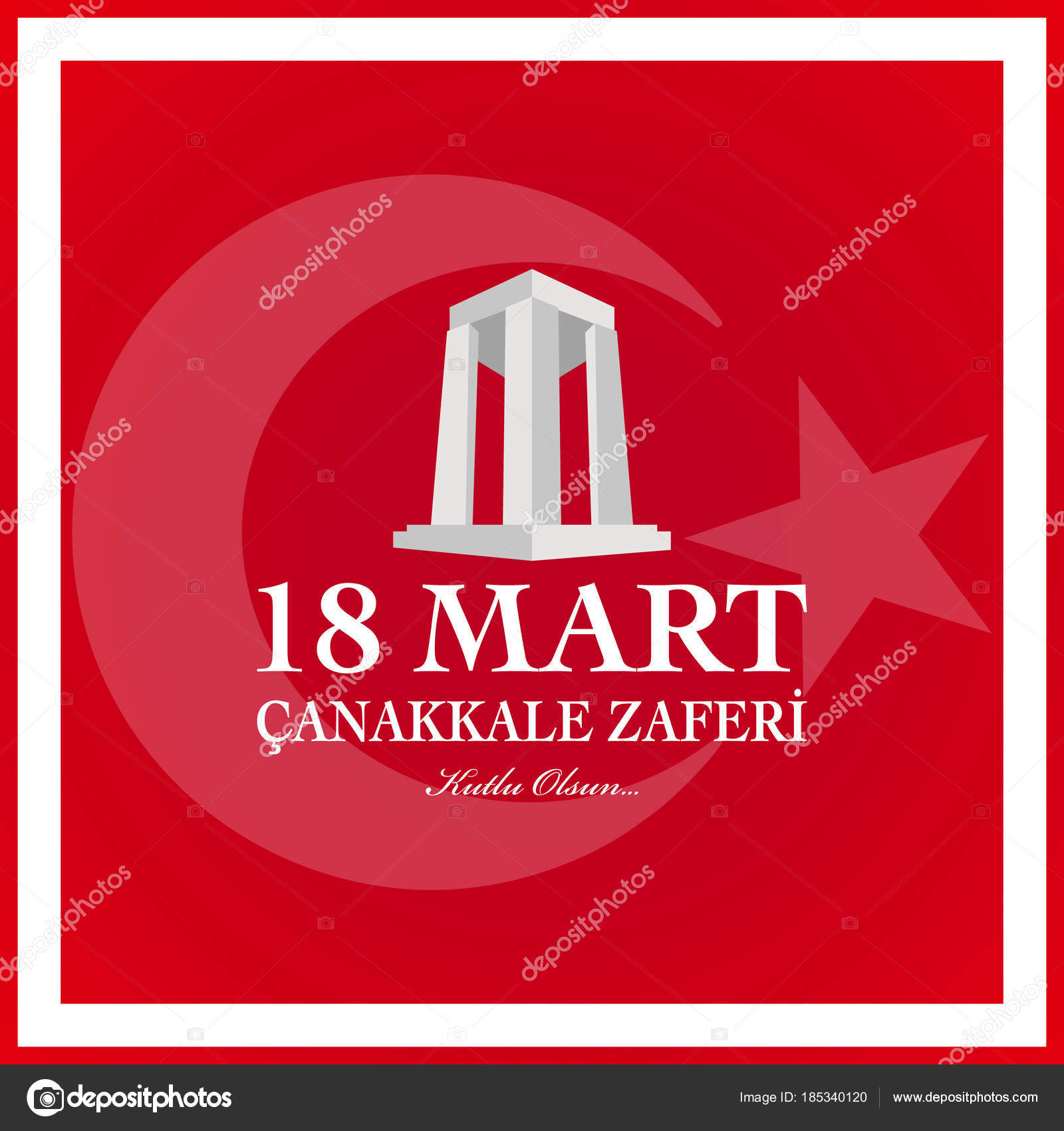 march canakkale victory day turkish language translate canakkale zaferinin 103 vector image by c lilalove vector stock 185340120