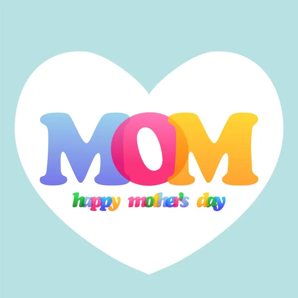 Dzień Matki Happy Kolorowe Litery Wektor Zadumany — Wektor stockowy