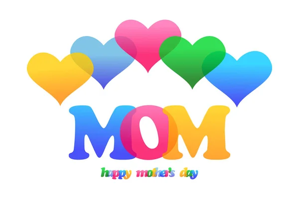 Feliz Dia Das Mães Coloridas Letras Vetor Backgroun —  Vetores de Stock