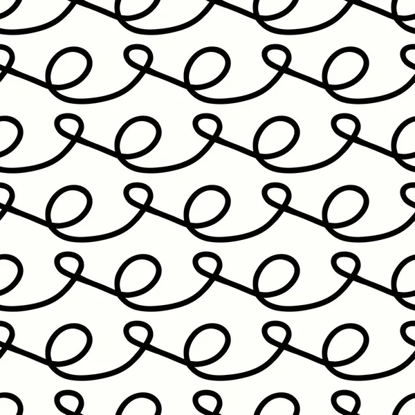 Seamless Pattern Abstract Free Handwriting Doodle Wavy Line — Stock Vector