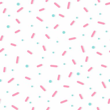 Pastel renkli konfeti ile Seamless Modeli sprinkles. Çörek sır arka plan