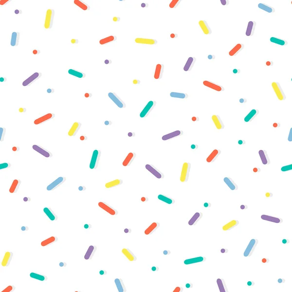 Seamless Pattern Colorful Confetti Sprinkles Donut Glaze Background — Stock Vector