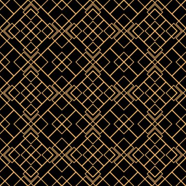 Art deco dikişsiz vektör deseni. Klasik geometrik altın rengi Gatsby.  