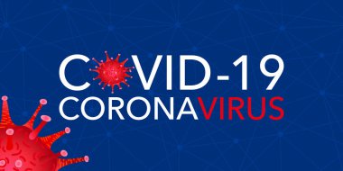 Covid 19, pandemik koronavirüs, virüs sembolü, küresel uyarı. Covid-19 vektör resimleme arkaplanı