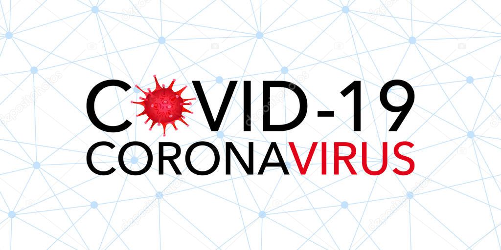 Covid 19, pandemic coronavirus, virus symbol. Covid-19 global connection warning vector illustration on a white background