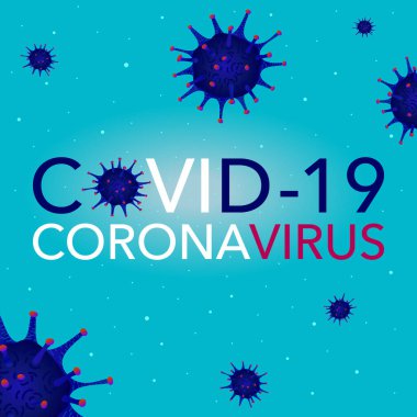 Covid 19, pandemik koronavirüs, virüs sembolü, küresel uyarı. Covid-19 vektör resimleme arkaplanı