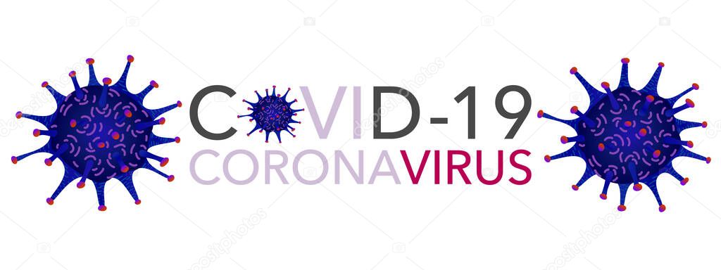 Covid 19, pandemic coronavirus, virus symbol, global warning. Covid-19 vector illustration background