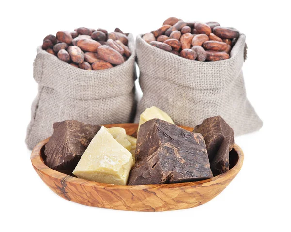 Naturliga ekologiska kakaoprodukter Stockbild