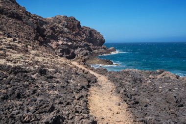 Malpais de Guimar, badlands volcanic landscape in Tenerife, Cana clipart