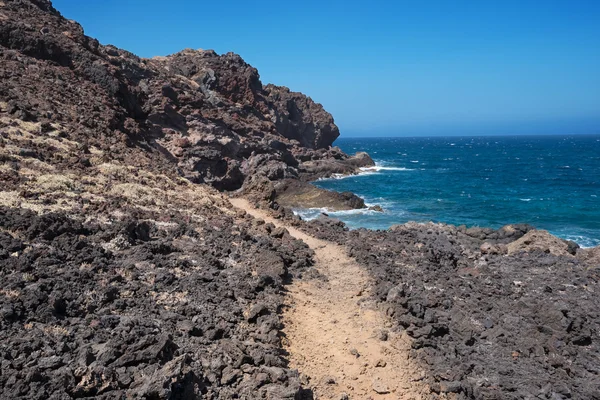 Malpais de Guimar, paisaje volcánico de las tierras baldías en Tenerife, Caná — Foto de Stock