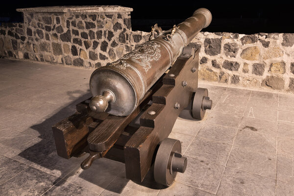 Old cannon and fortress in Puerto de la Cruz, Tenerife, Spain.