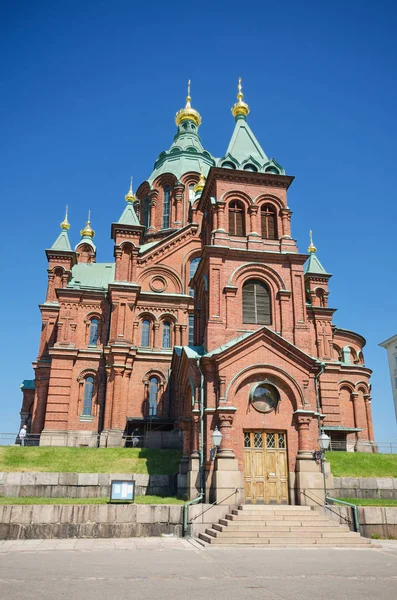 Uspenski Orthodoxe kathedraal, beroemde bezienswaardigheid in Helsinki, Finland. — Stockfoto