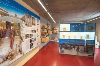 Clunia, İspanya - 11 Ekim: İç in Roma Müzesi, Clunia Sulpicia tarih 11 Ekim 2016 Burgos, İspanya.