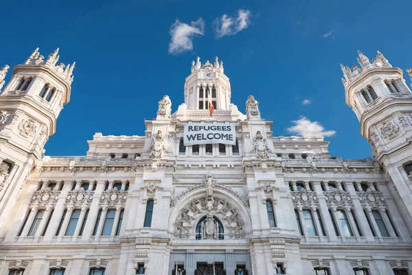 Cybeles Palace City Hall i Madrid, Spanien. — Stockfoto