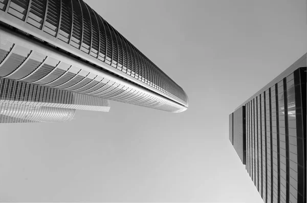 Cuatro torres financial center in Madrid. These buildings are the highest skyscrapers in Spain with a height of 250 meters. — Stock Photo, Image